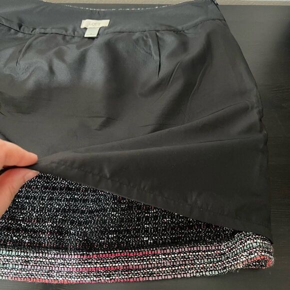 Loft Outlet Womens Skirt Size 8 Textured Knit Striped Red Gray Lined Pencil - Picture 5 of 10